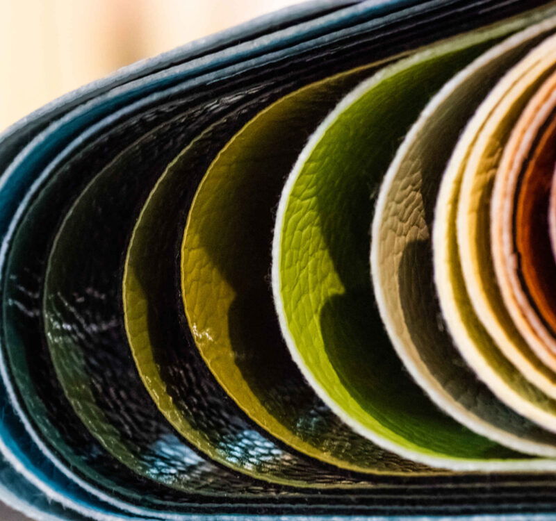 Catalog of multicolored imitation leather from matting fabric texture background, leatherette fabric texture, textile industry background with blurred, Colored cotton fabric, imitation leather catalog